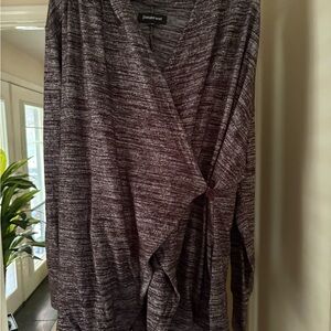 Betabrand Heathered Cardigan in Purple and Gray